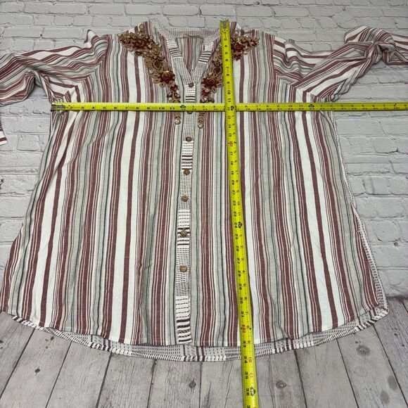 Soft Surroundings Blouse Top Button Shirt Size 2X Rayon Linen Blend D037 -13 - Picture 2 of 16